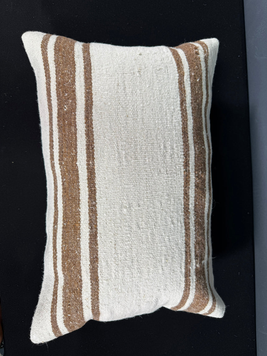 Turkish Hemp Pillow Cushion Natural Beige Brown Pillow Cushion Cover 16" x 24" #30053