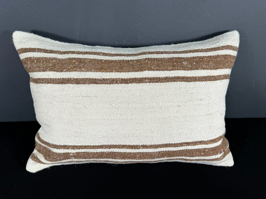 Turkish Hemp Pillow Cushion Natural Beige Brown Pillow Cushion Cover 16" x 24" #30053
