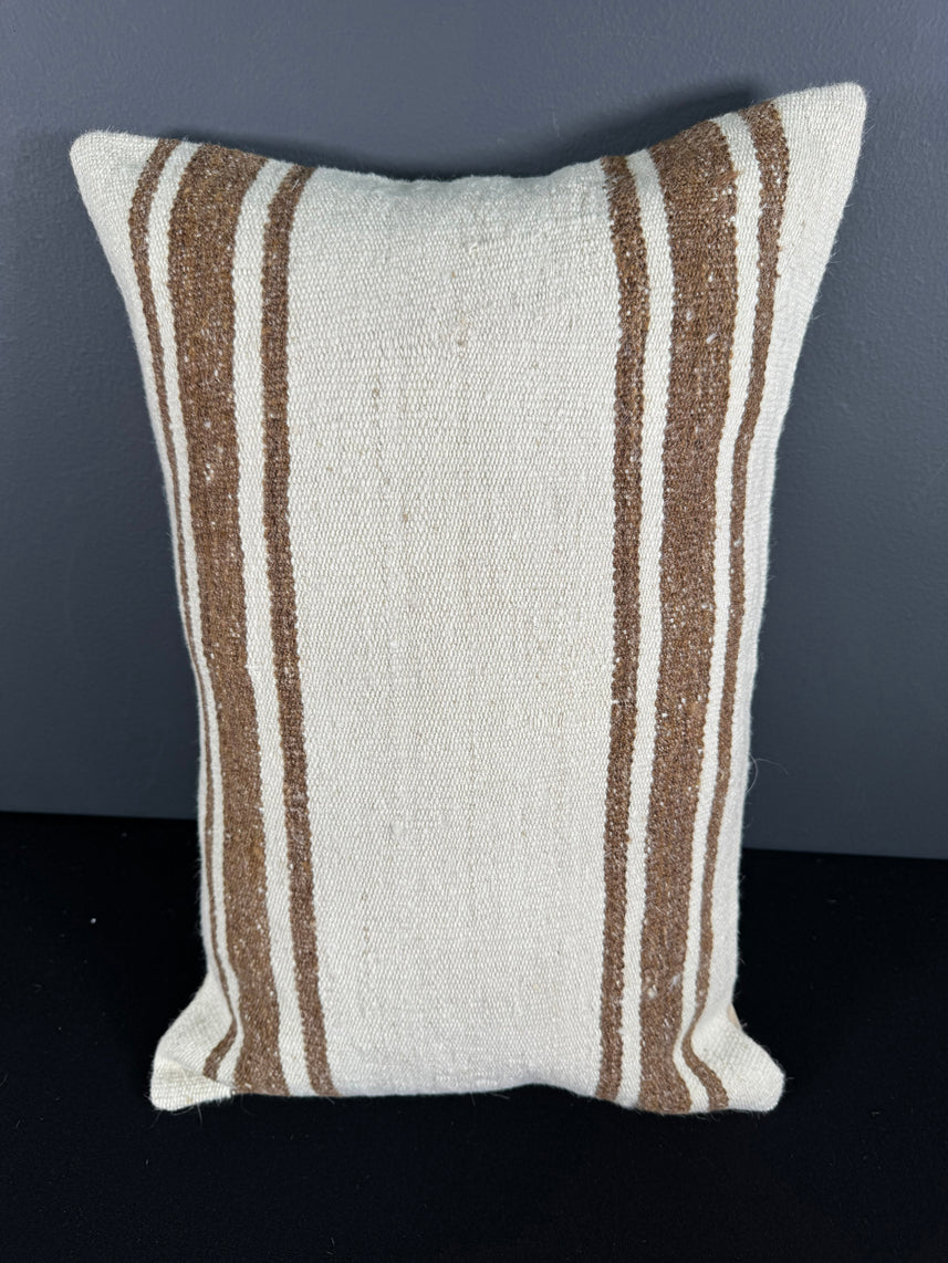 Turkish Hemp Pillow Cushion Natural Beige Brown Pillow Cushion Cover 16" x 24" #30053