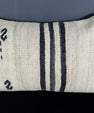 Turkish Hemp Pillow Cushion Natural Beige Black Pillow Cushion Cover 16" x 24" #30012