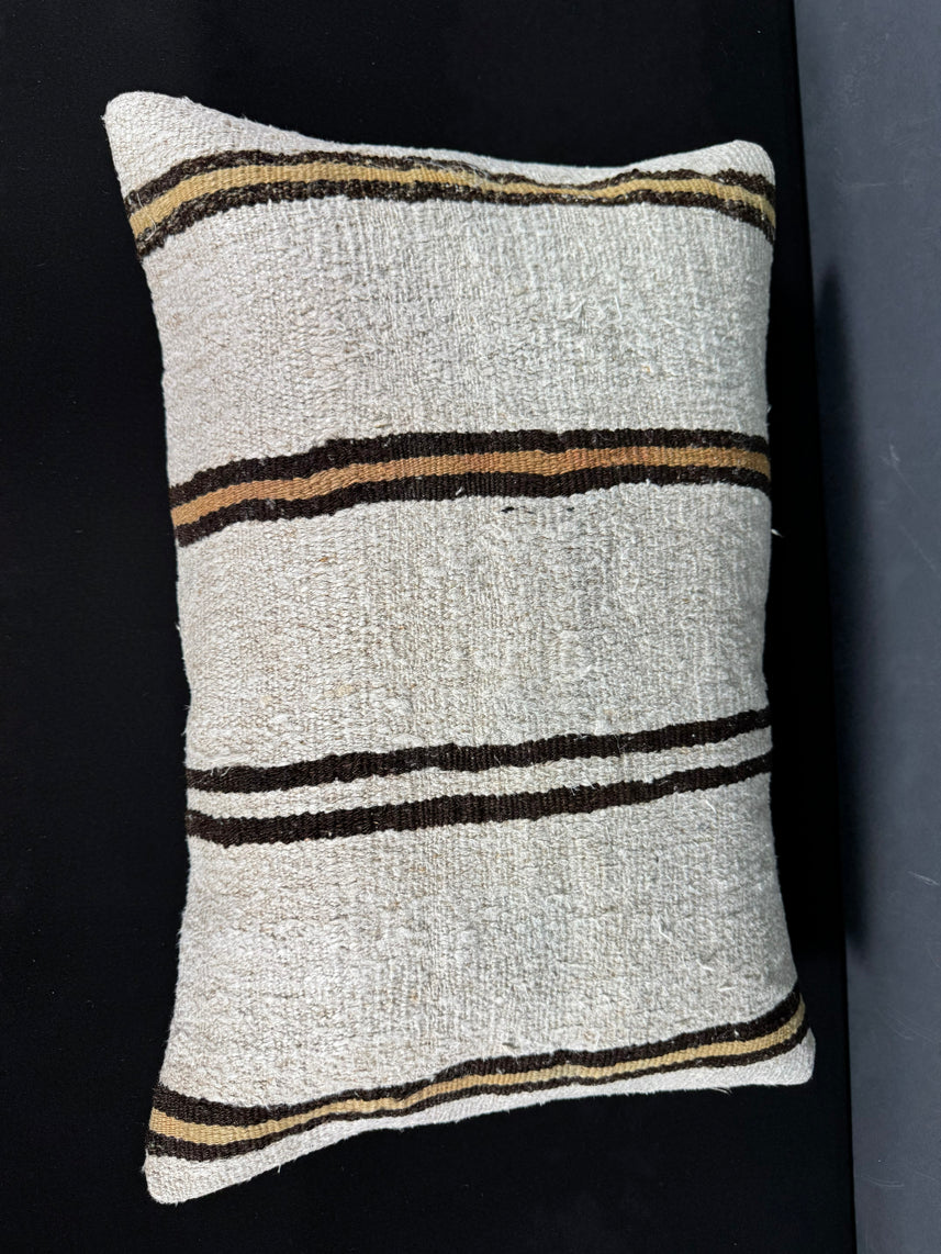 Turkish Hemp Pillow Cushion Natural Beige Brown Pillow Cushion Cover 16" x 24" #30011