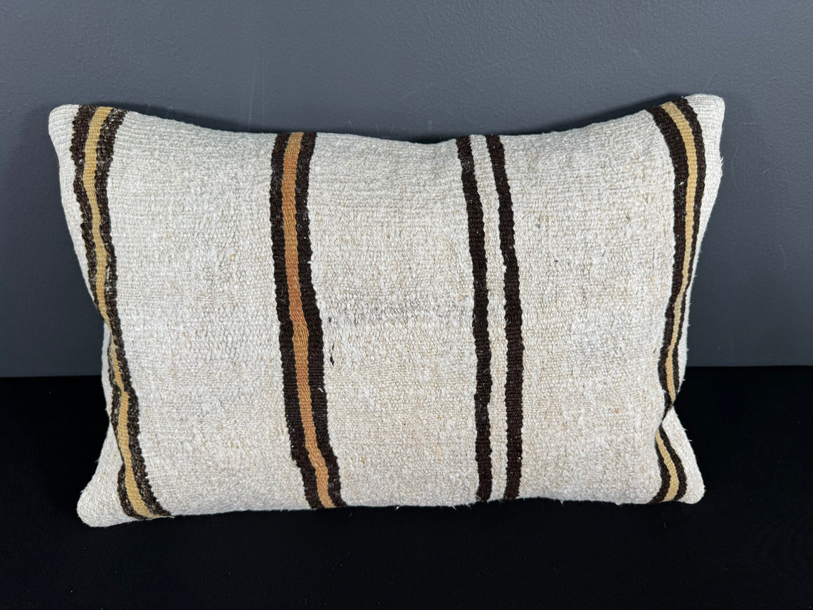 Turkish Hemp Pillow Cushion Natural Beige Brown Pillow Cushion Cover 16" x 24" #30011
