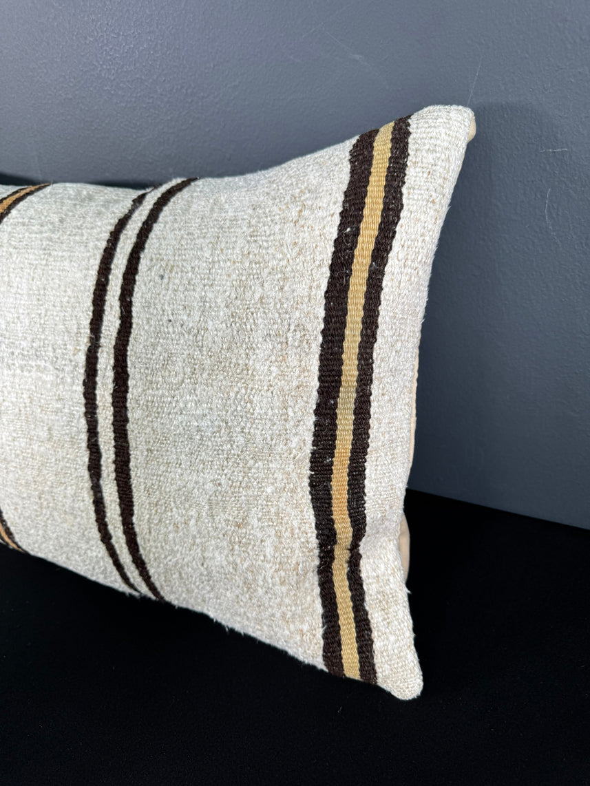 Turkish Hemp Pillow Cushion Natural Beige Brown Pillow Cushion Cover 16" x 24" #30011