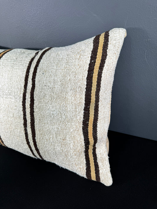 Turkish Hemp Pillow Cushion Natural Beige Brown Pillow Cushion Cover 16" x 24" #30011