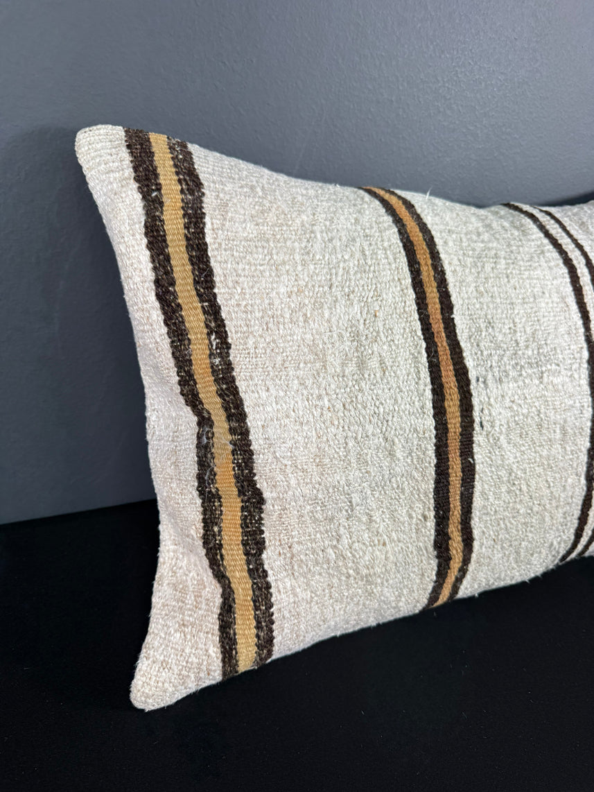 Turkish Hemp Pillow Cushion Natural Beige Brown Pillow Cushion Cover 16" x 24" #30011