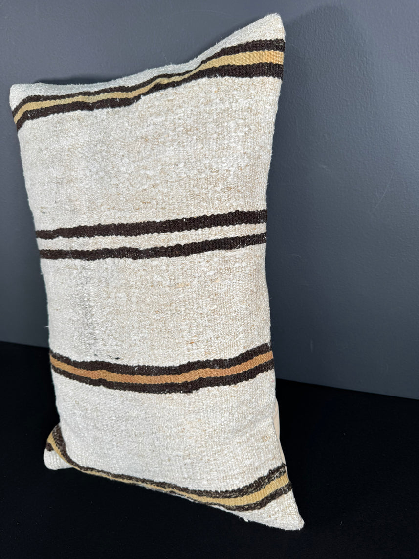 Turkish Hemp Pillow Cushion Natural Beige Brown Pillow Cushion Cover 16" x 24" #30011
