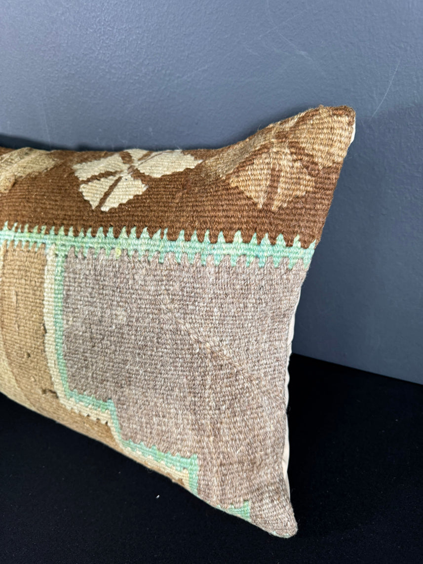 Turkish Hemp Pillow Cushion Natural Light Cream Brown Pillow Cushion Cover 16" x 24" #30054