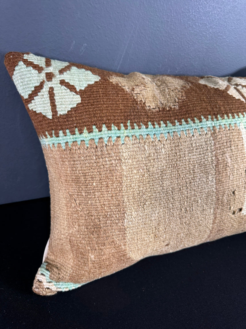 Turkish Hemp Pillow Cushion Natural Light Cream Brown Pillow Cushion Cover 16" x 24" #30054