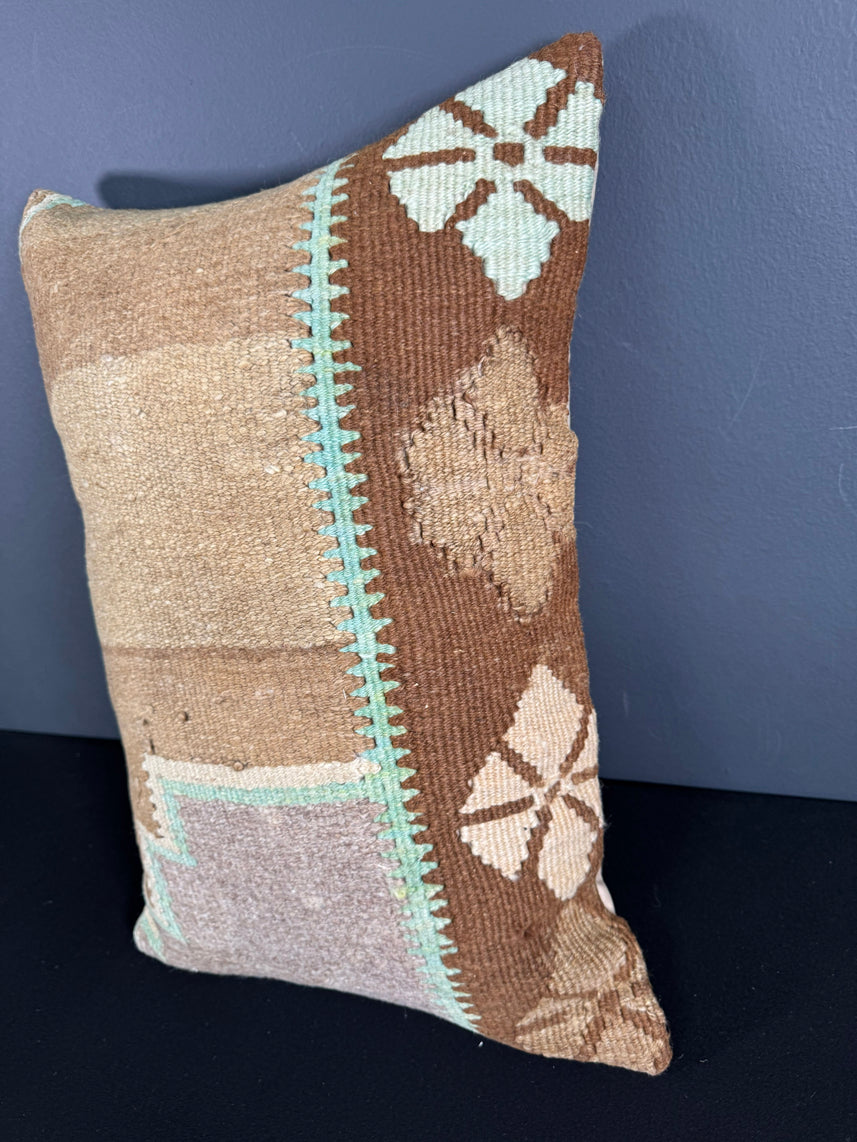 Turkish Hemp Pillow Cushion Natural Light Cream Brown Pillow Cushion Cover 16" x 24" #30054
