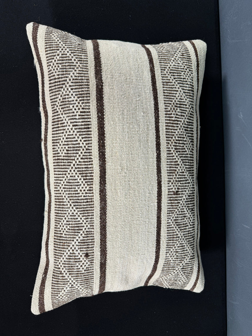 Turkish Hemp Pillow Cushion Natural Beige Brown Pillow Cushion Cover 16" x 24" #30055