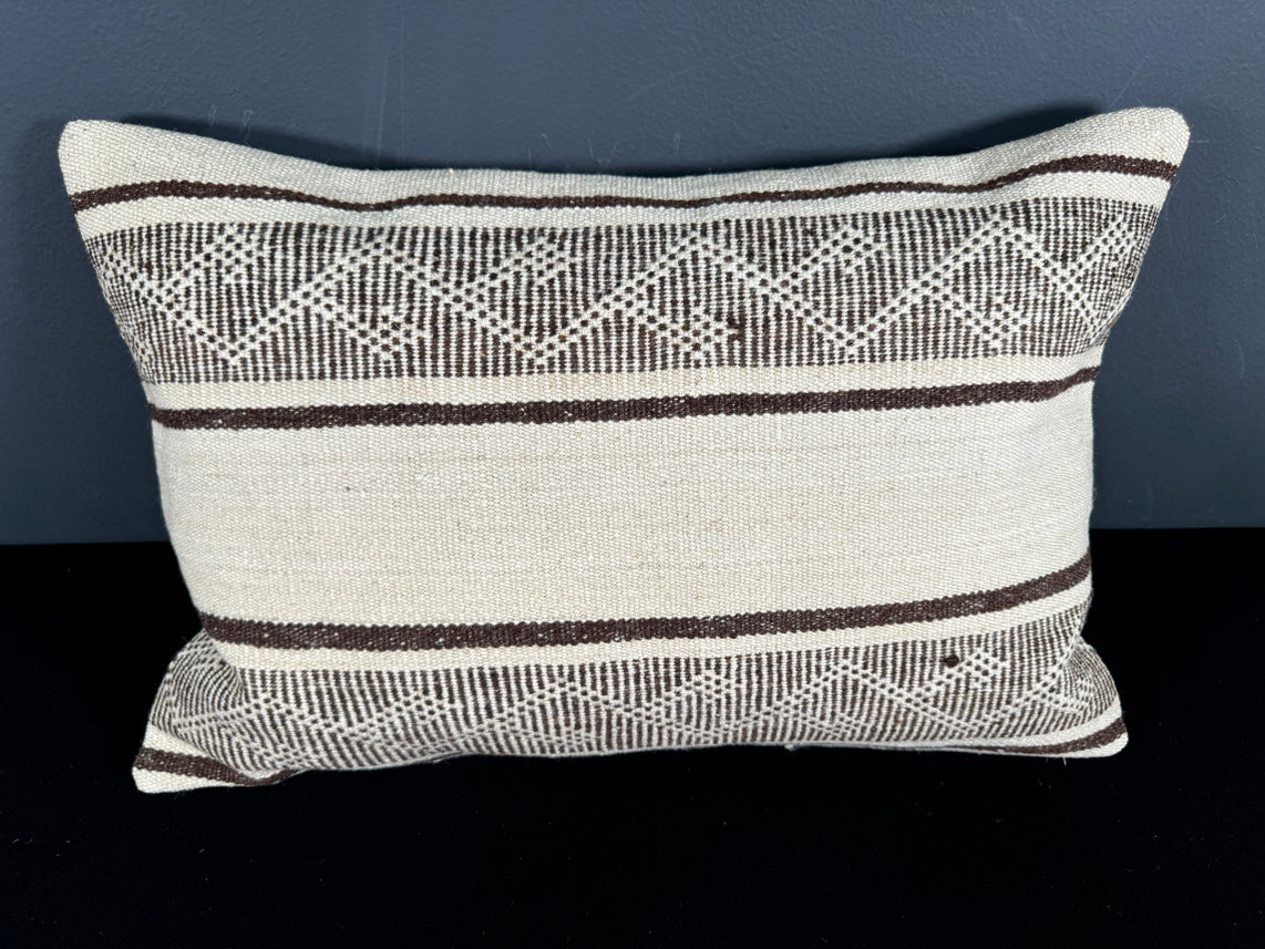Turkish Hemp Pillow Cushion Natural Beige Brown Pillow Cushion Cover 16" x 24" #30055