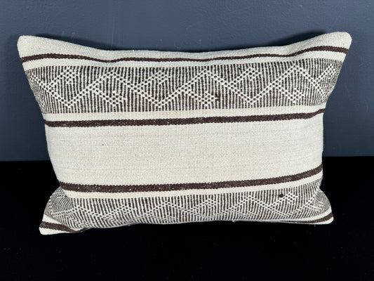 Turkish Hemp Pillow Cushion Natural Beige Brown Pillow Cushion Cover 16" x 24" #30055
