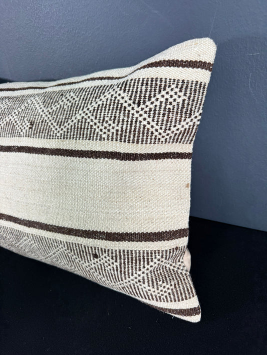 Turkish Hemp Pillow Cushion Natural Beige Brown Pillow Cushion Cover 16" x 24" #30055