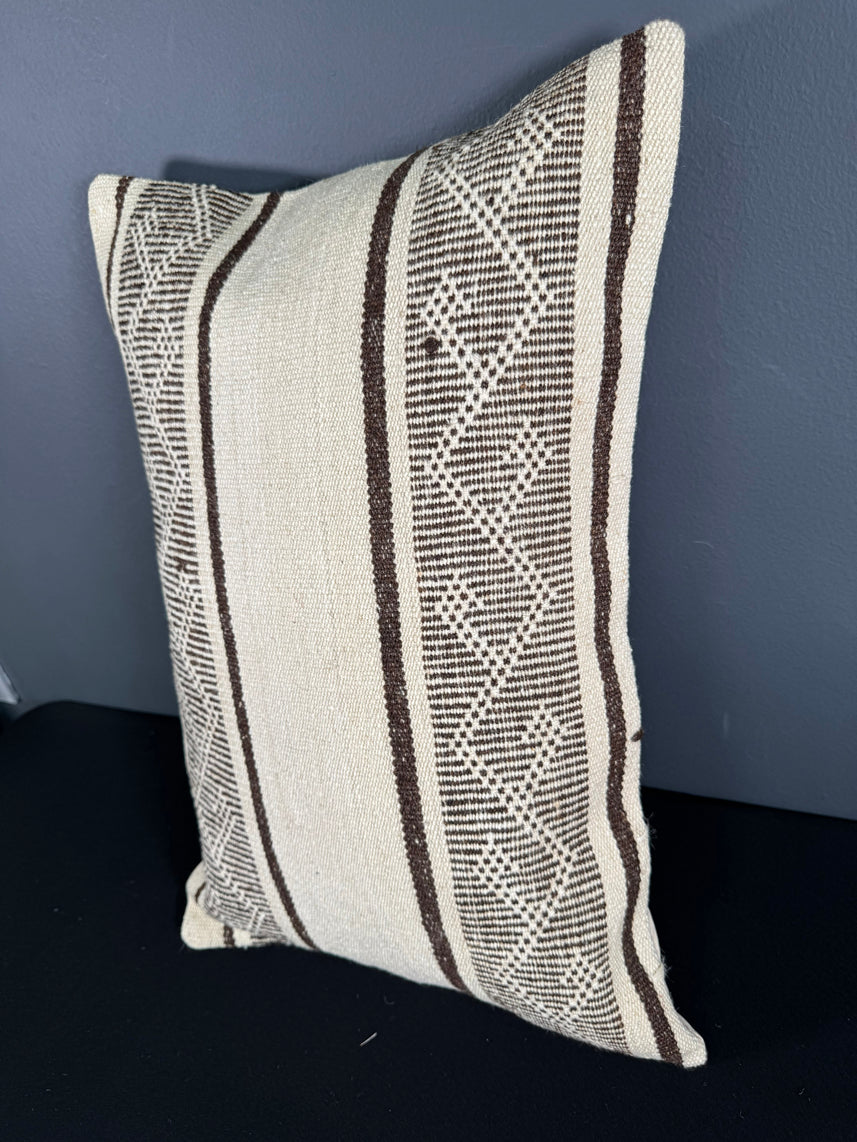 Turkish Hemp Pillow Cushion Natural Beige Brown Pillow Cushion Cover 16" x 24" #30055