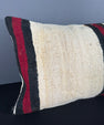 Turkish Hemp Pillow Cushion Natural Beige Red Pillow Cushion Cover 16" x 24" #30014