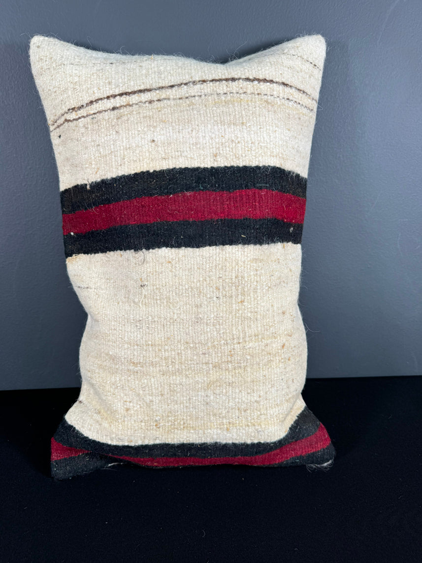 Turkish Hemp Pillow Cushion Natural Beige Red Pillow Cushion Cover 16" x 24" #30014