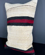 Turkish Hemp Pillow Cushion Natural Beige Red Pillow Cushion Cover 16" x 24" #30014