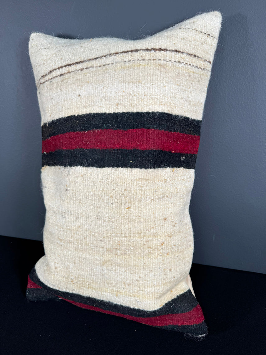 Turkish Hemp Pillow Cushion Natural Beige Red Pillow Cushion Cover 16" x 24" #30014