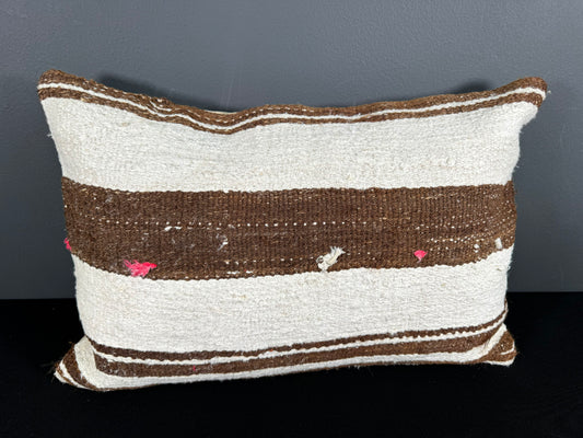Turkish Hemp Pillow Cushion Natural Beige Brown Pillow Cushion Cover 16" x 24" #30024