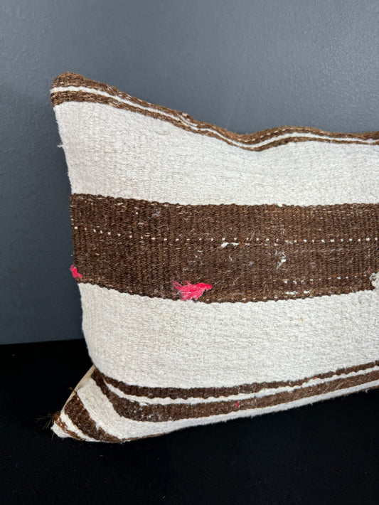 Turkish Hemp Pillow Cushion Natural Beige Brown Pillow Cushion Cover 16" x 24" #30024