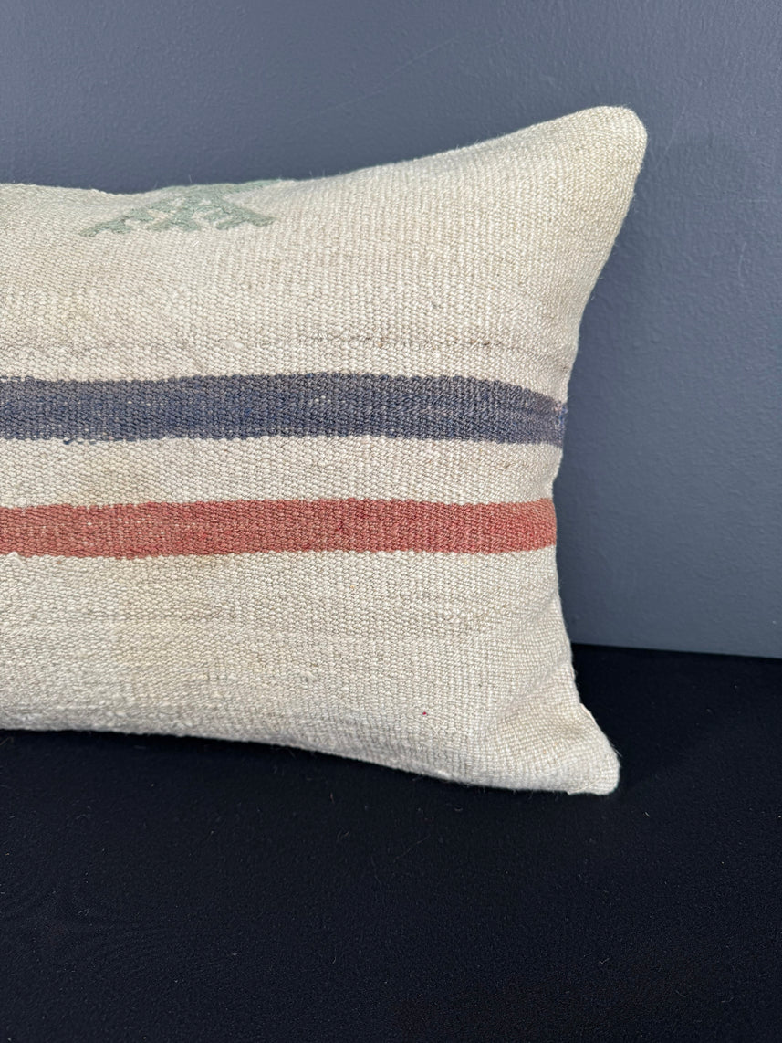 Turkish Hemp Pillow Cushion Natural Beige Orange Pillow Cushion Cover 16" x 24" #30056