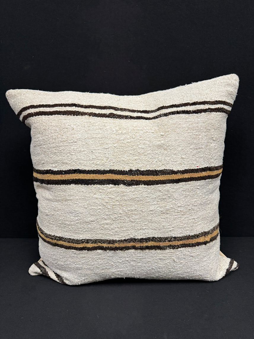 Turkish Hemp Pillow Cushion Natural Beige Brown Pillow Cushion Cover 24x24 #30429
