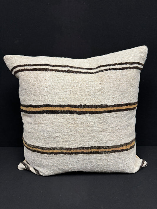 Turkish Hemp Pillow Cushion Natural Beige Brown Pillow Cushion Cover 24x24 #30429