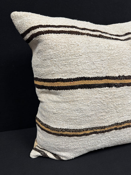 Turkish Hemp Pillow Cushion Natural Beige Brown Pillow Cushion Cover 24x24 #30429