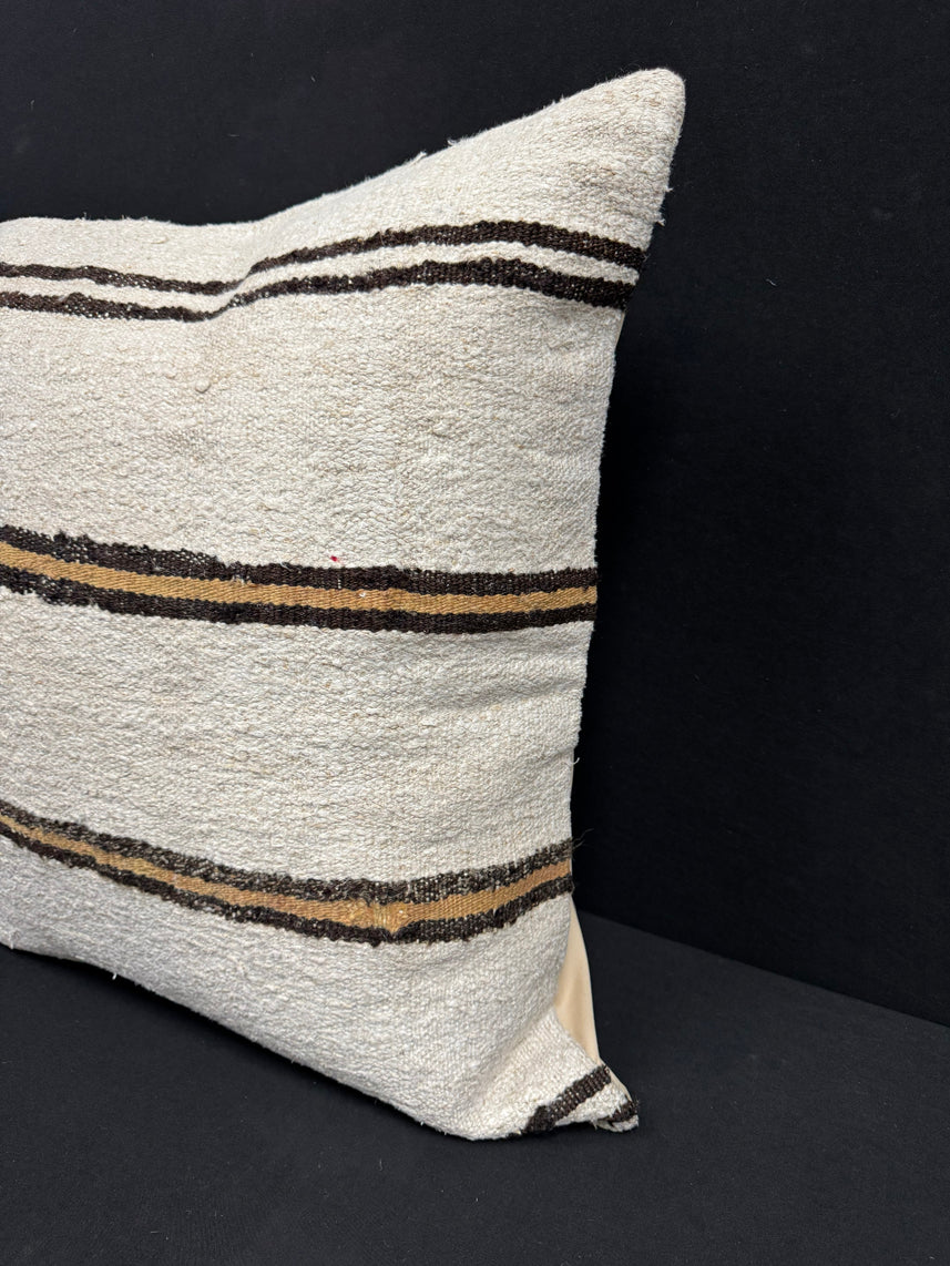 Turkish Hemp Pillow Cushion Natural Beige Brown Pillow Cushion Cover 24x24 #30429