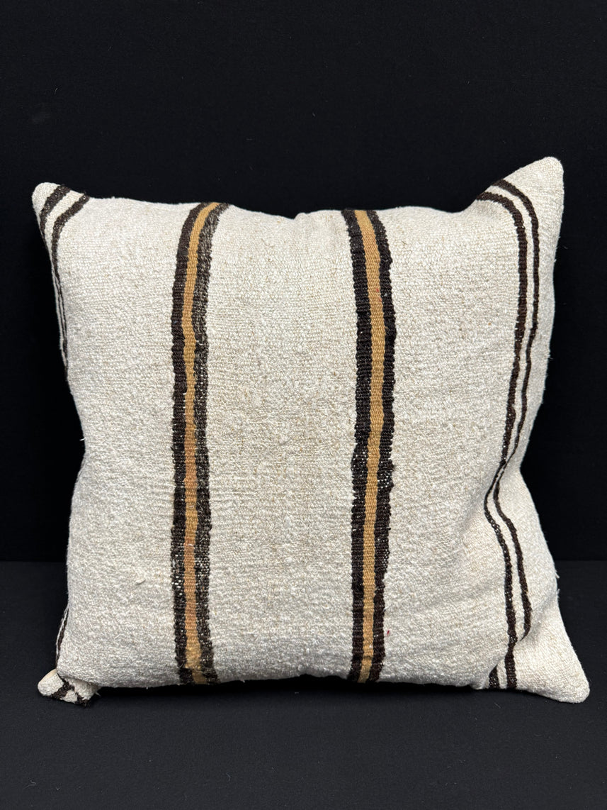 Turkish Hemp Pillow Cushion Natural Beige Brown Pillow Cushion Cover 24x24 #30429