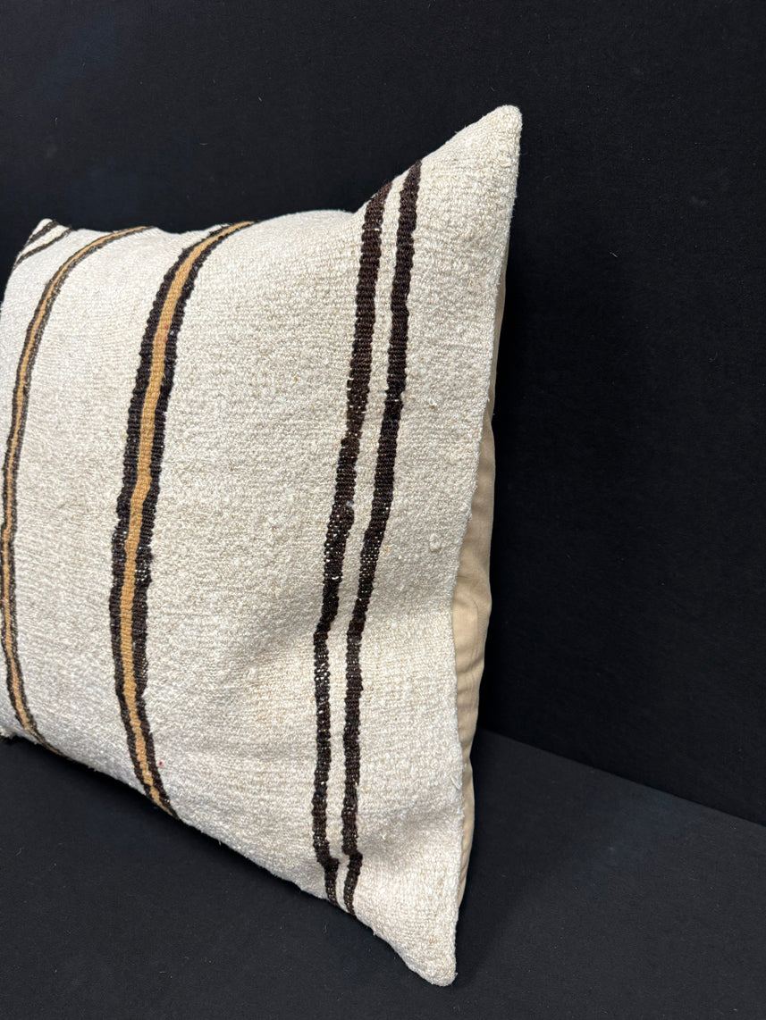 Turkish Hemp Pillow Cushion Natural Beige Brown Pillow Cushion Cover 24x24 #30429
