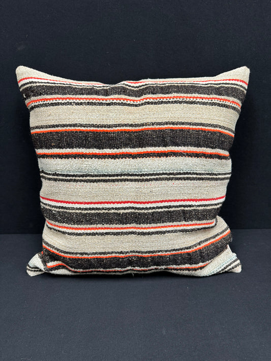 Turkish Hemp Pillow Cushion Natural Beige Dark Brown Pillow Cushion Cover 24x24 #30405