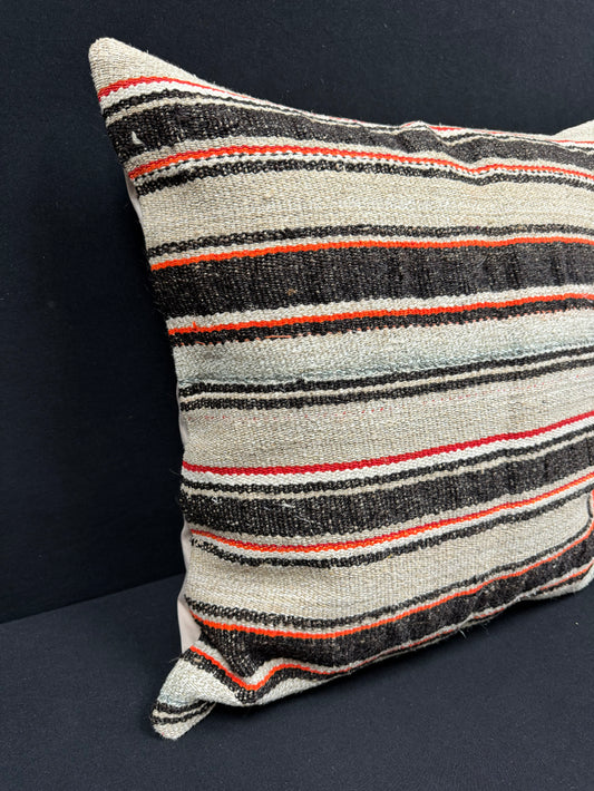 Turkish Hemp Pillow Cushion Natural Beige Dark Brown Pillow Cushion Cover 24x24 #30405