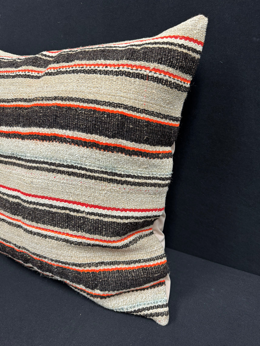 Turkish Hemp Pillow Cushion Natural Beige Dark Brown Pillow Cushion Cover 24x24 #30405