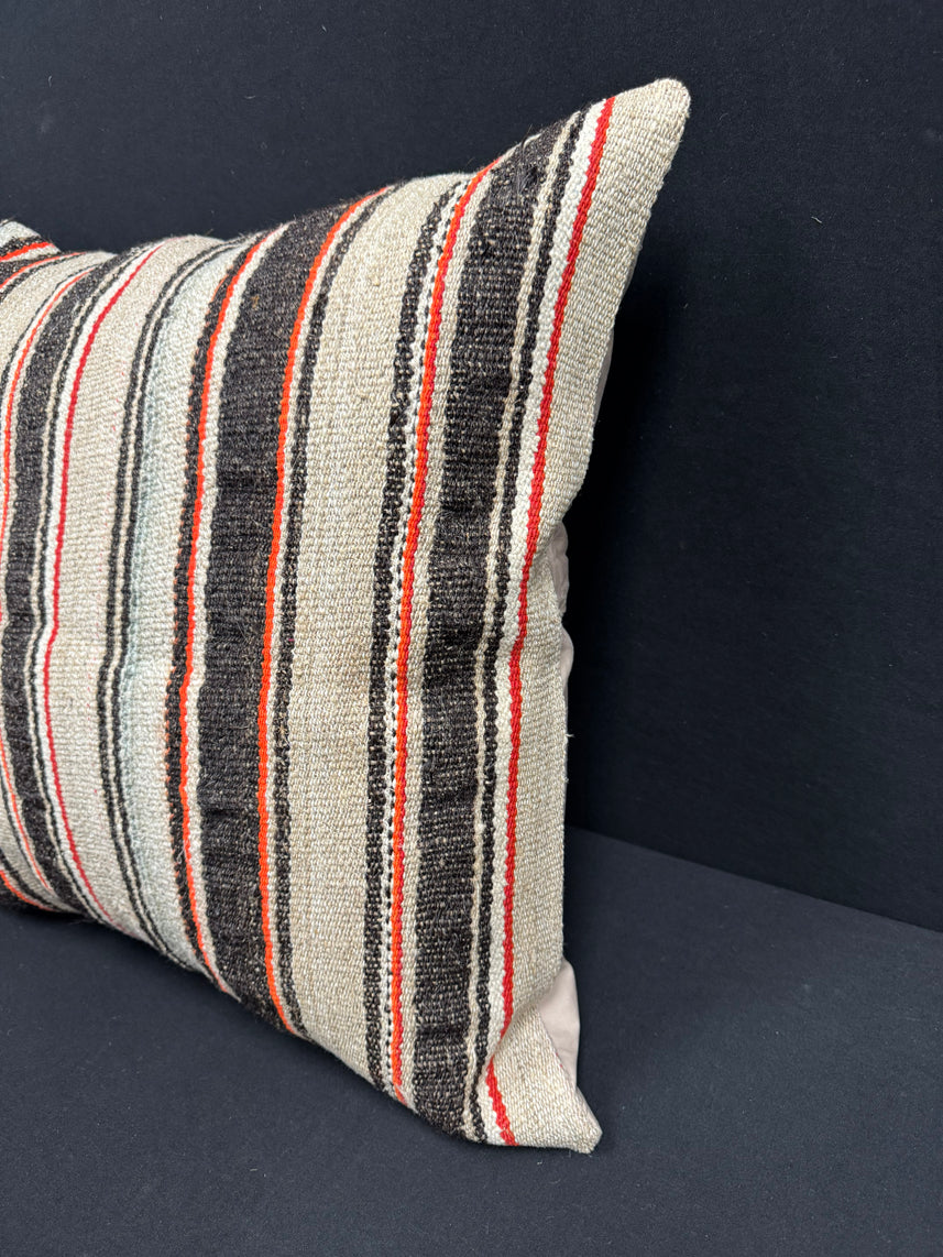 Turkish Hemp Pillow Cushion Natural Beige Dark Brown Pillow Cushion Cover 24x24 #30405