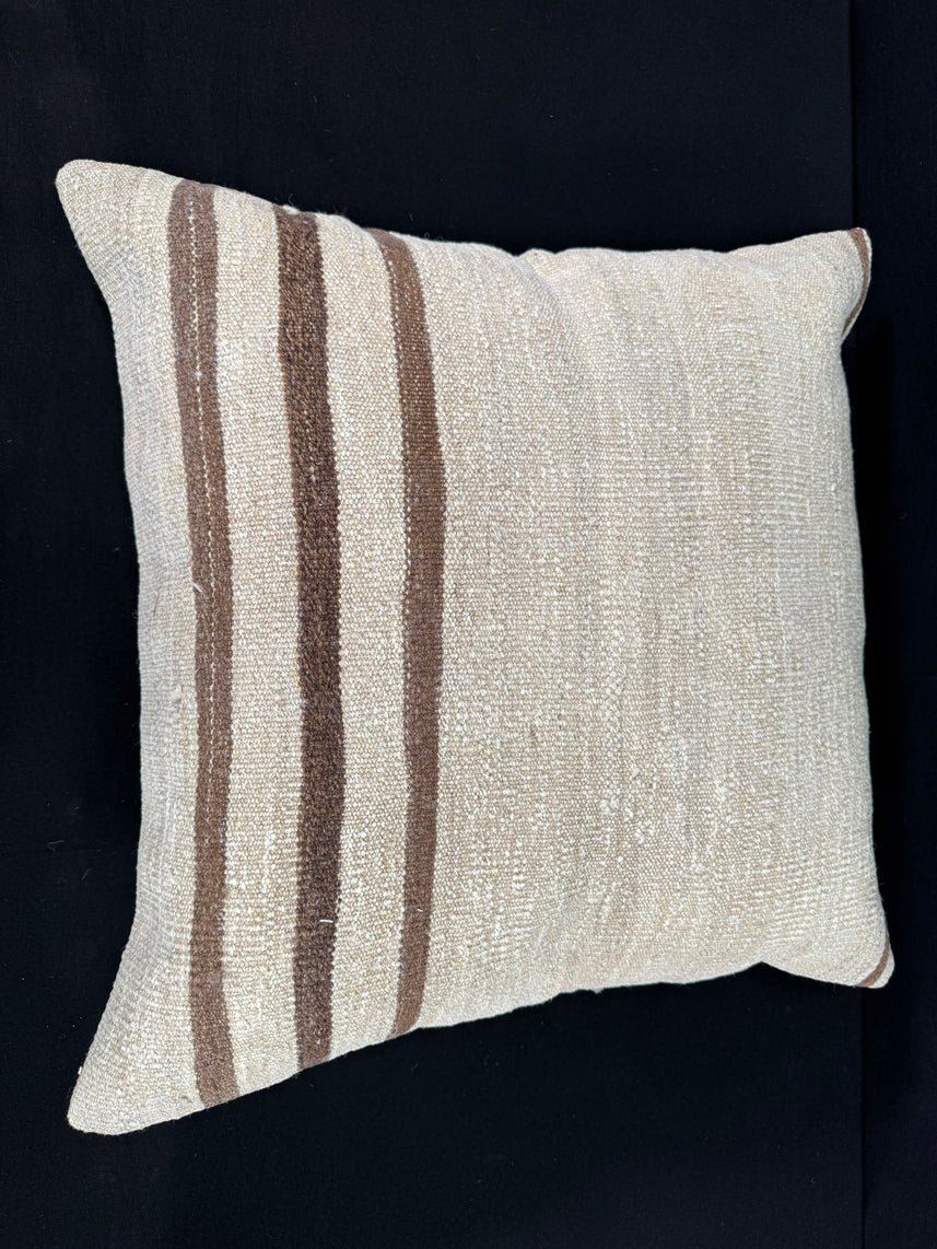 Turkish Hemp Pillow Cushion Natural Beige Brown Pillow Cushion Cover 24x24 #30421