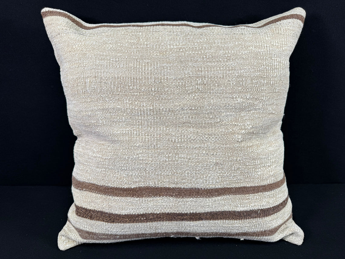Turkish Hemp Pillow Cushion Natural Beige Brown Pillow Cushion Cover 24x24 #30421