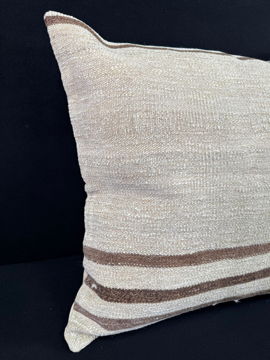 Turkish Hemp Pillow Cushion Natural Beige Brown Pillow Cushion Cover 24x24 #30421