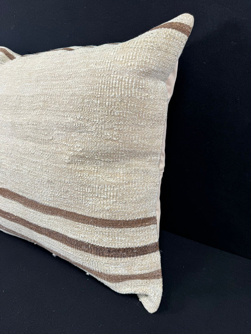 Turkish Hemp Pillow Cushion Natural Beige Brown Pillow Cushion Cover 24x24 #30421