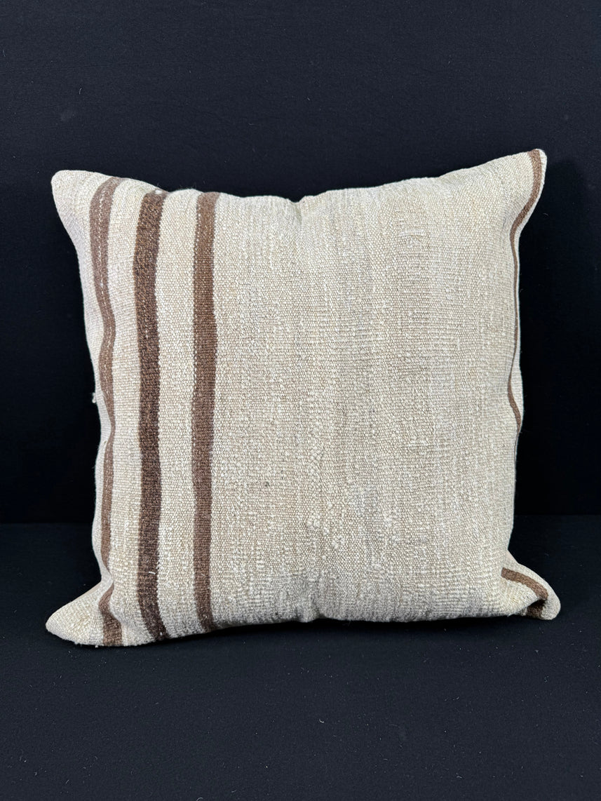 Turkish Hemp Pillow Cushion Natural Beige Brown Pillow Cushion Cover 24x24 #30421