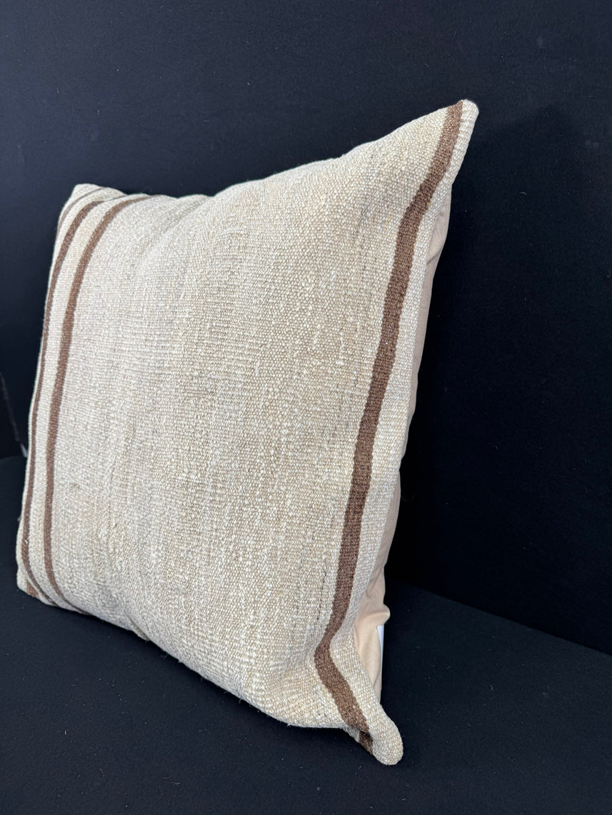 Turkish Hemp Pillow Cushion Natural Beige Brown Pillow Cushion Cover 24x24 #30421