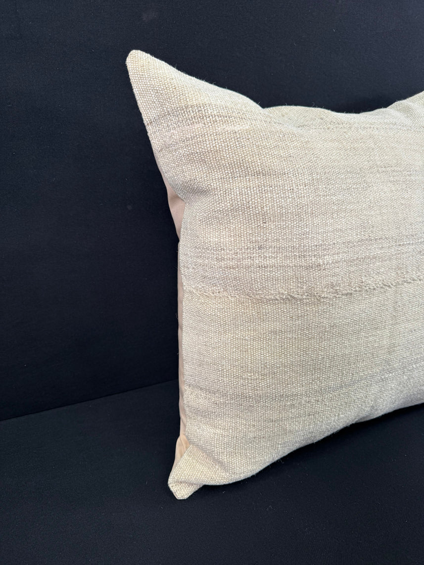 Turkish Hemp Pillow Cushion Natural Beige Pillow Cushion Cover 24x24 #30399