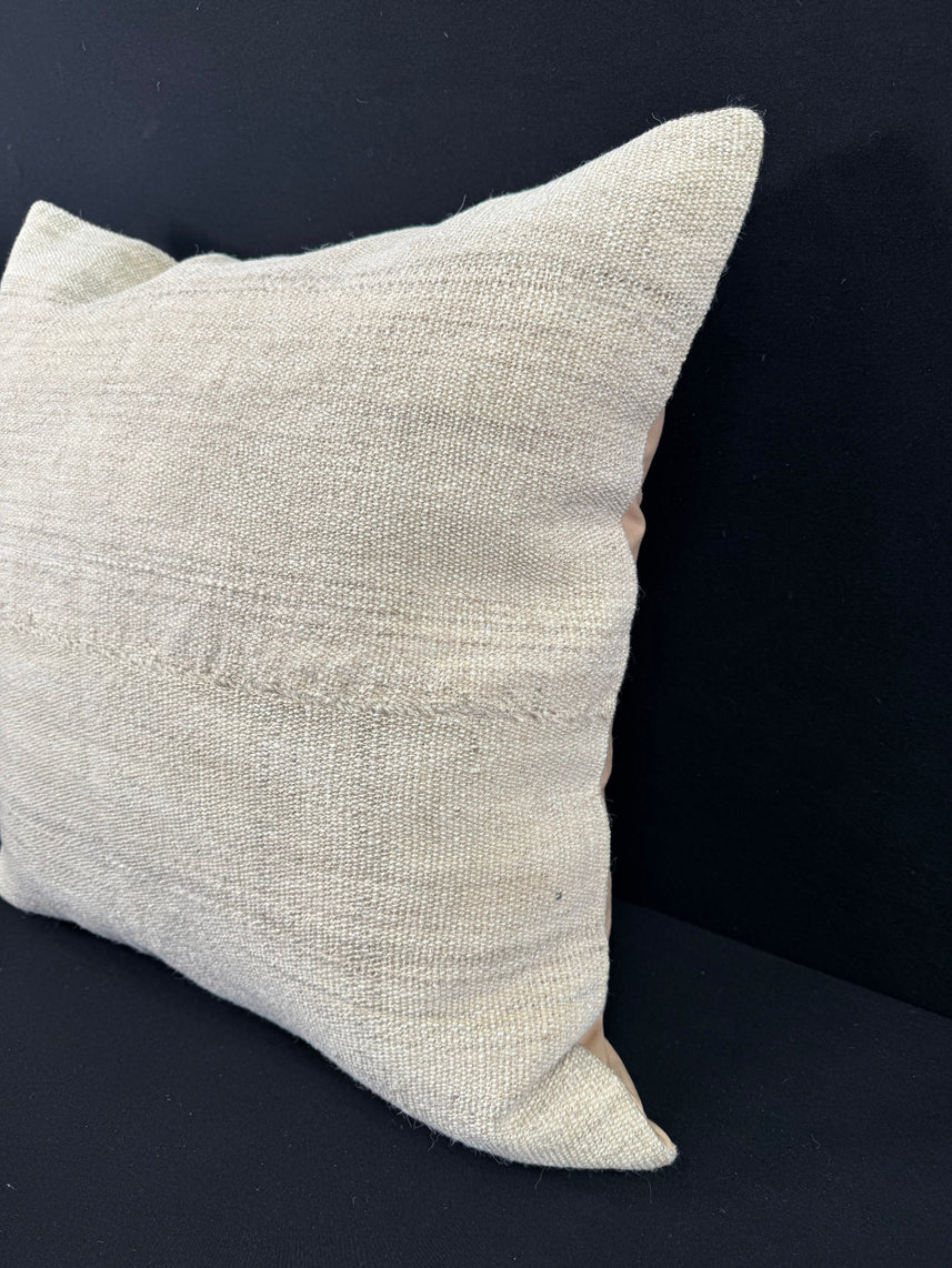 Turkish Hemp Pillow Cushion Natural Beige Pillow Cushion Cover 24x24 #30399