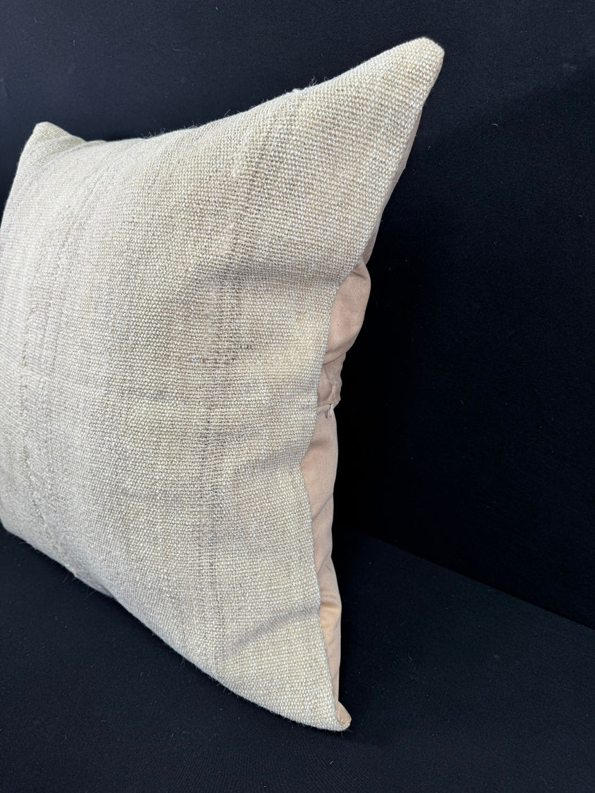 Turkish Hemp Pillow Cushion Natural Beige Pillow Cushion Cover 24x24 #30399