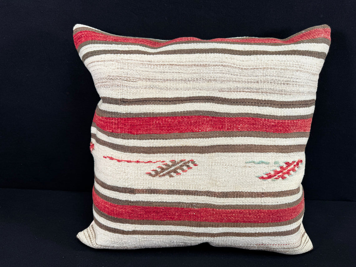 Turkish Hemp Pillow Cushion Natural Beige Red Pillow Cushion Cover 24x24 #30419