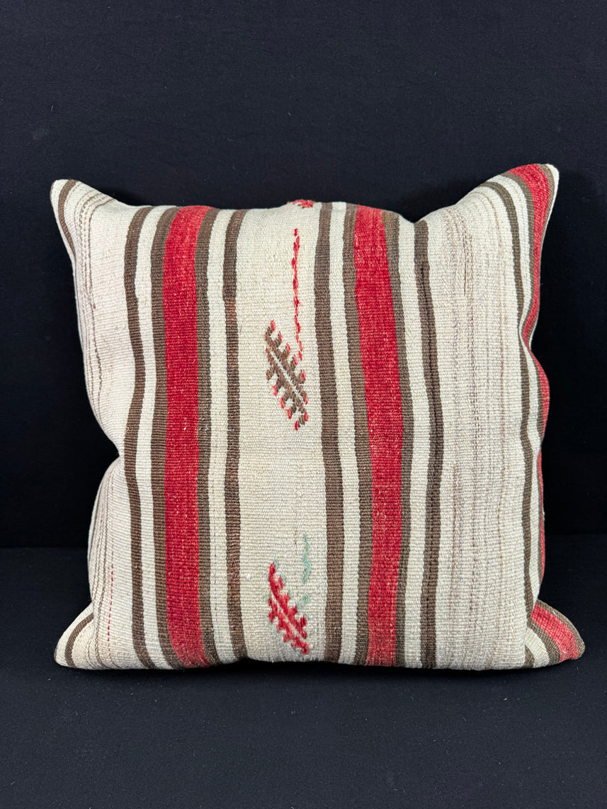 Turkish Hemp Pillow Cushion Natural Beige Red Pillow Cushion Cover 24x24 #30419