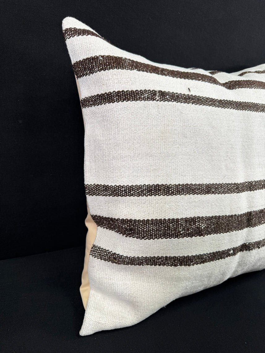 Turkish Hemp Pillow Cushion Natural Beige Brown Pillow Cushion Cover 24x24 #30420