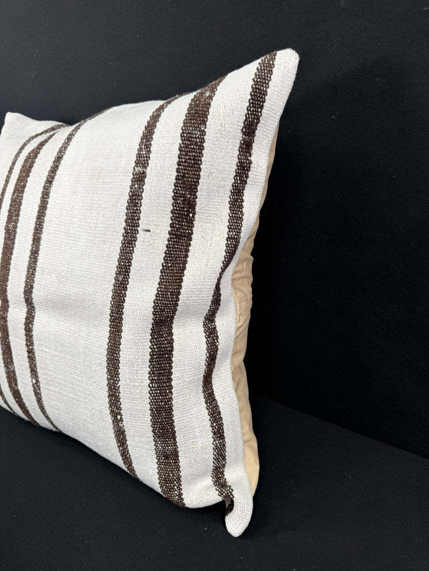 Turkish Hemp Pillow Cushion Natural Beige Brown Pillow Cushion Cover 24x24 #30420