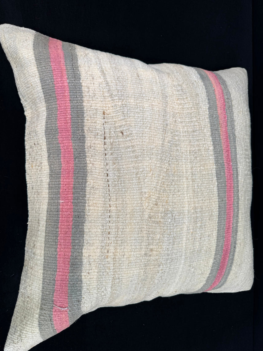 Turkish Hemp Pillow Cushion Natural Beige Pink Pillow Cushion Cover 24x24 #30427