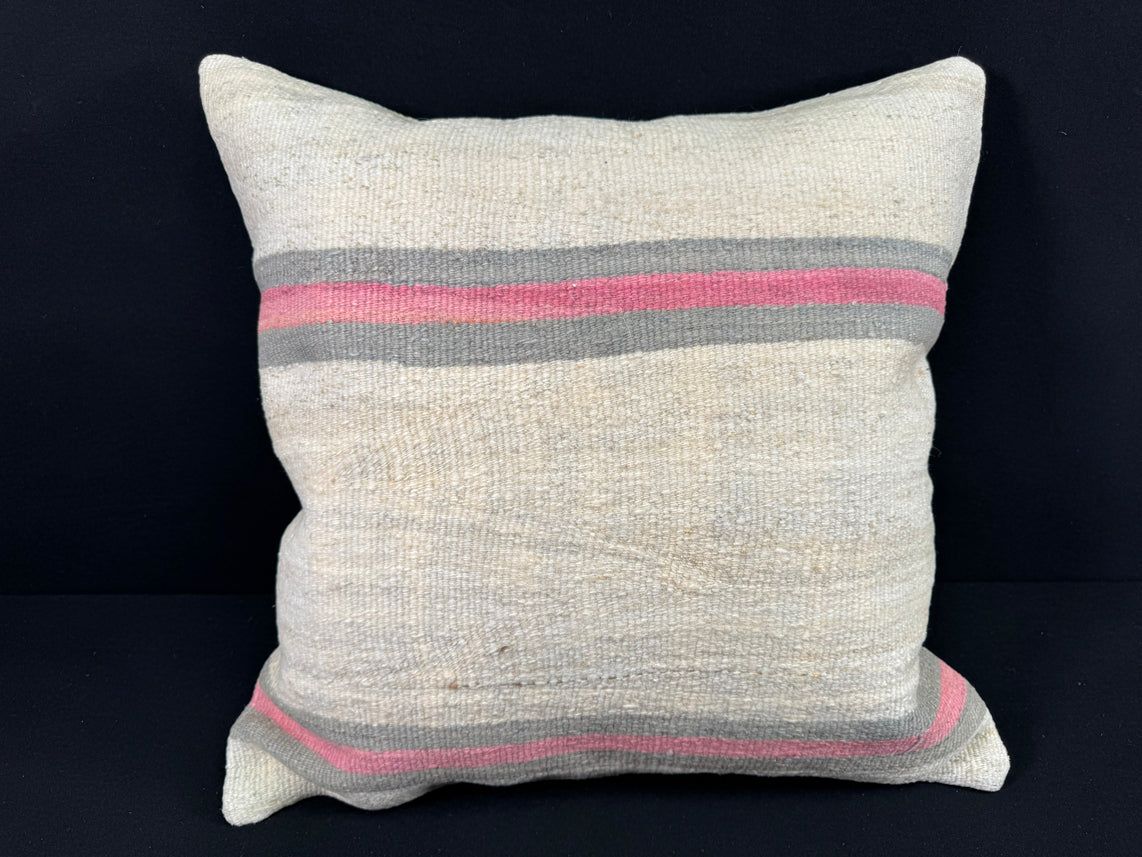 Turkish Hemp Pillow Cushion Natural Beige Pink Pillow Cushion Cover 24x24 #30427